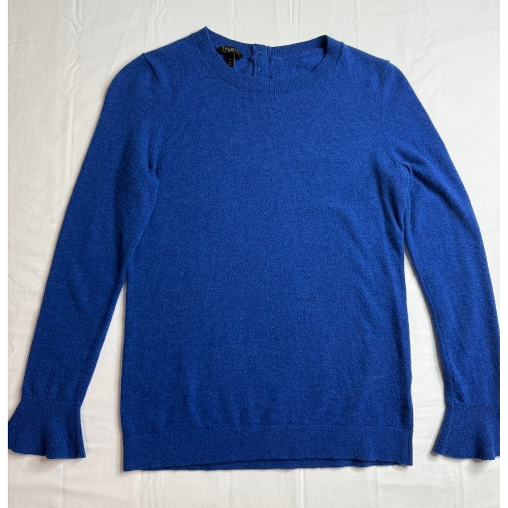 Talbots Sweater Petite Size P Royal Blue LambsWool Blend Pullover Longsleeve
